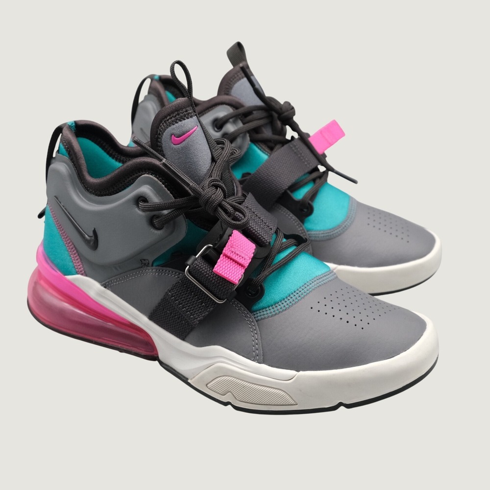 Nike Air Force 270 GS Wolf Grey Hyper Pink Teal AJ8208-005 6Y Women 7.5 Sneaker